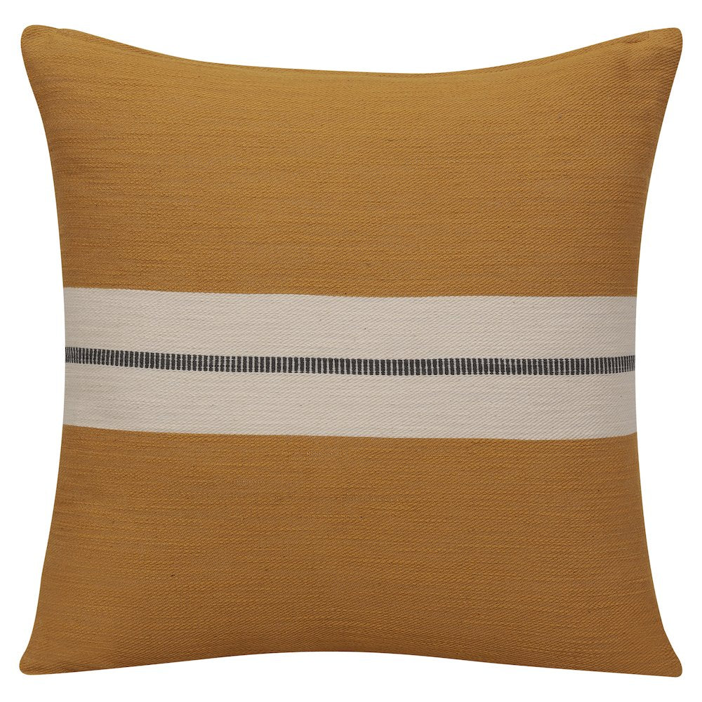 Wilmington Cotton Poly Filled Pillow in Yellow/Gray, 20" x 20"