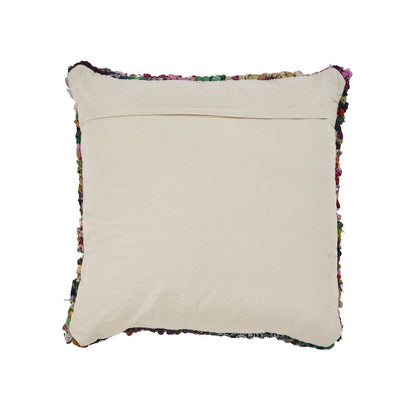Ox Bay Hand-Woven Red/Multicolored Abstract Recycled Materials Pillow Cover