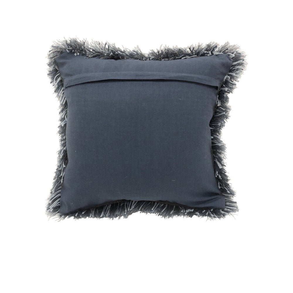 Multicolored Blue Shag Throw Pillow