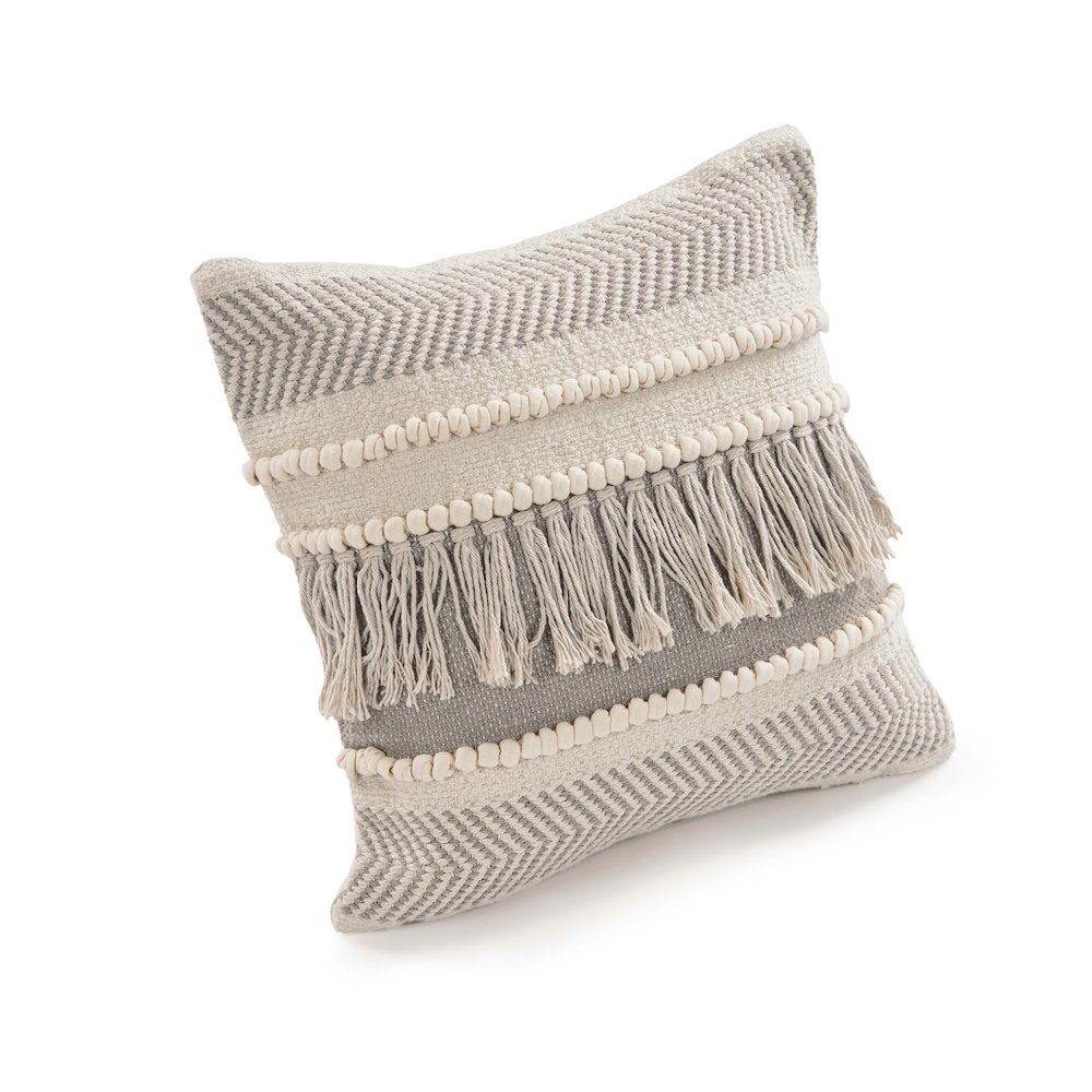 Willow Cotton Pillow Set of 2 in Tan/Cream, 20" x 20"