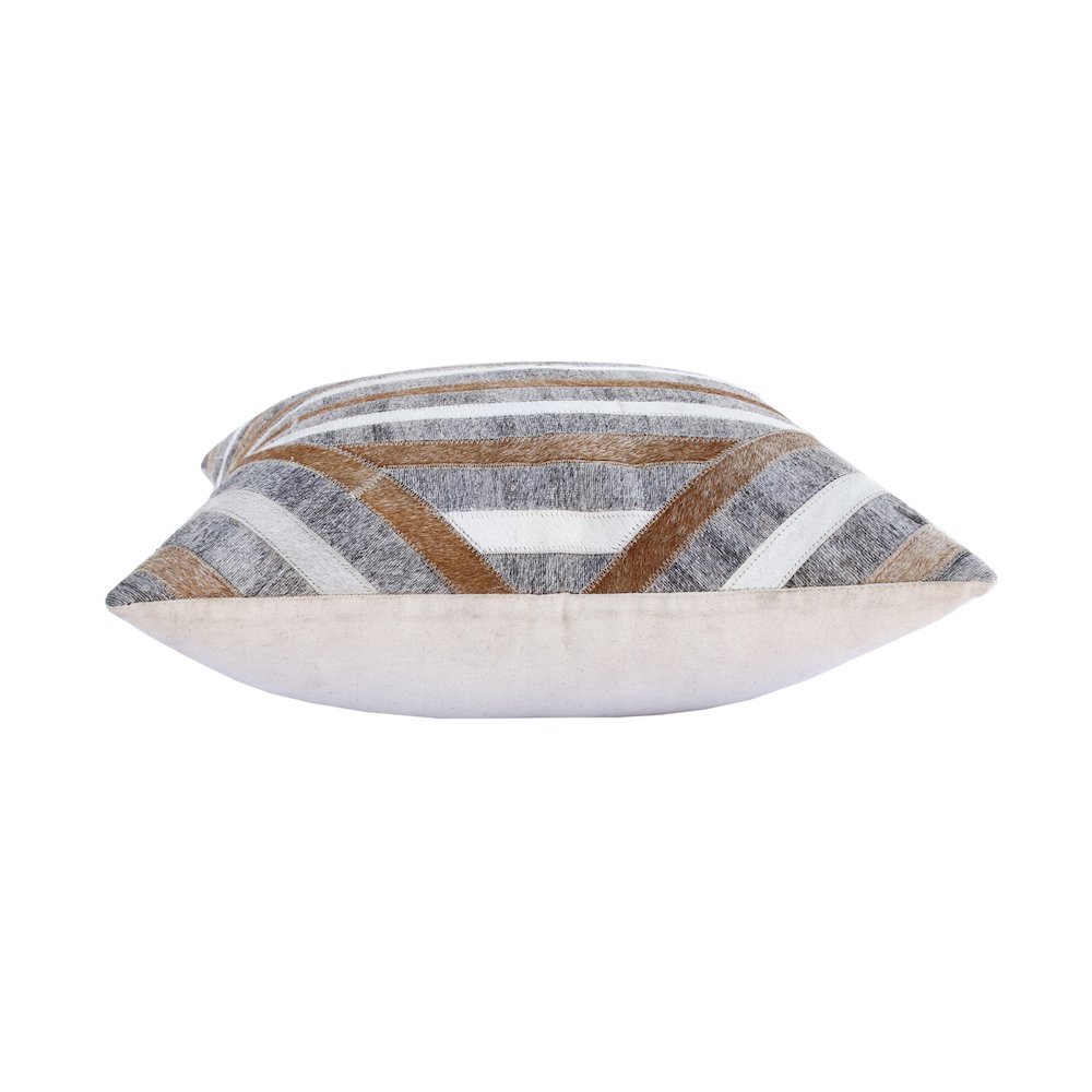Ox Bay Hand-Woven Tan/Brown Geometric Wool Cotton Blend Pillow Cover
