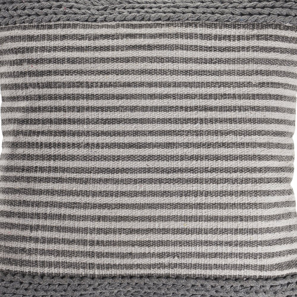 Farmhouse Striped and Textured Throw Pillow