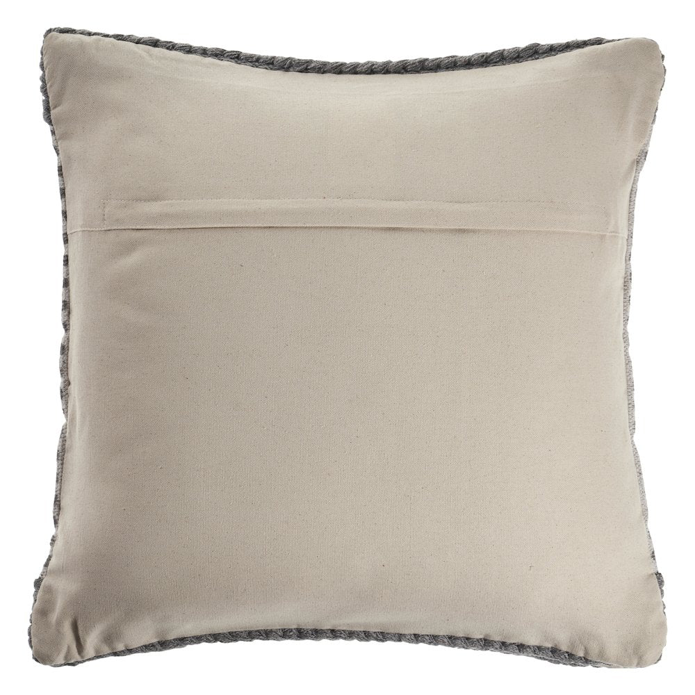 Ox Bay Hand-Woven Gray/Cream Stripe Cotton Blend Pillow Cover