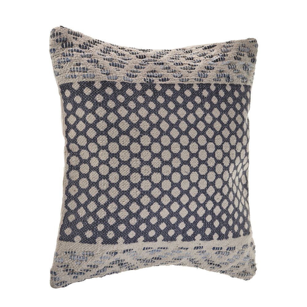 Detailed Denim Blue Throw Pillow