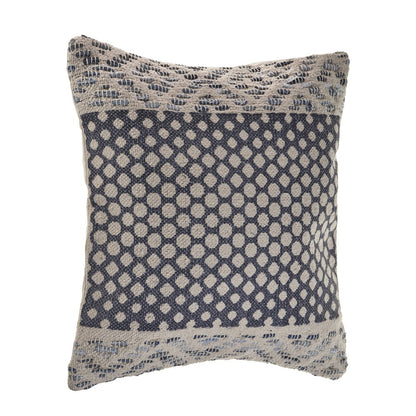 Detailed Denim Blue Throw Pillow