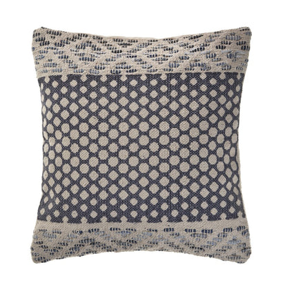 Detailed Denim Blue Throw Pillow