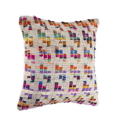 Ox Bay Hand-Woven Multicolored/Tan Geometric Cotton Blend Pillow Cover