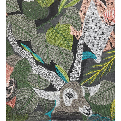 Jungle Scene Multicolored Throw Pillow