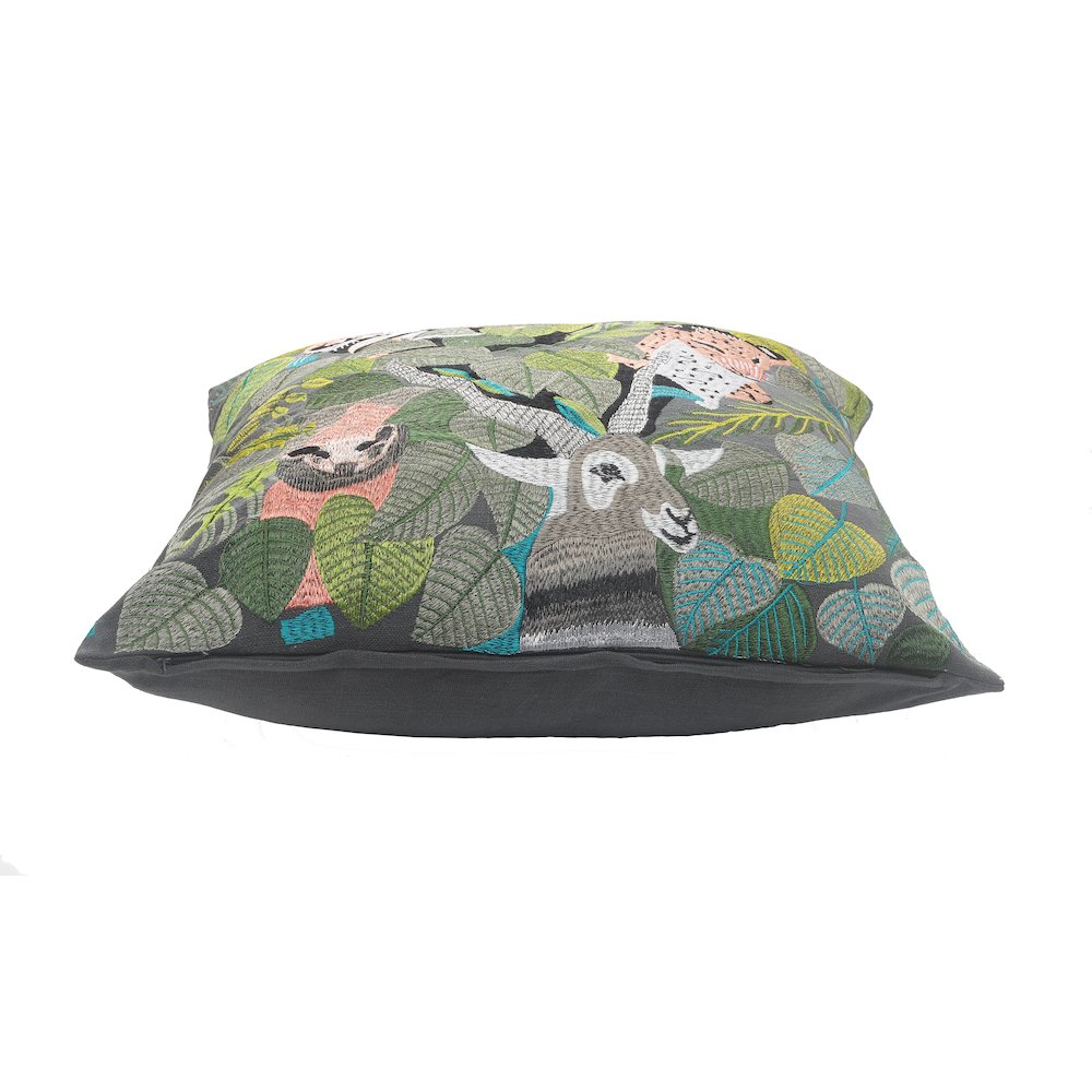 Jungle Scene Multicolored Throw Pillow