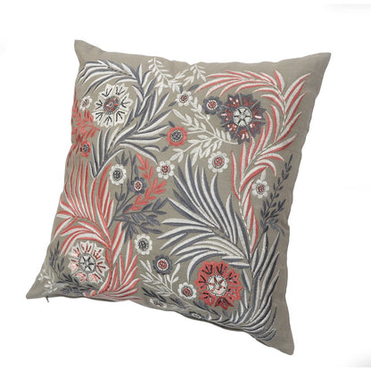 Multicolored Floral Garden Throw Pillow