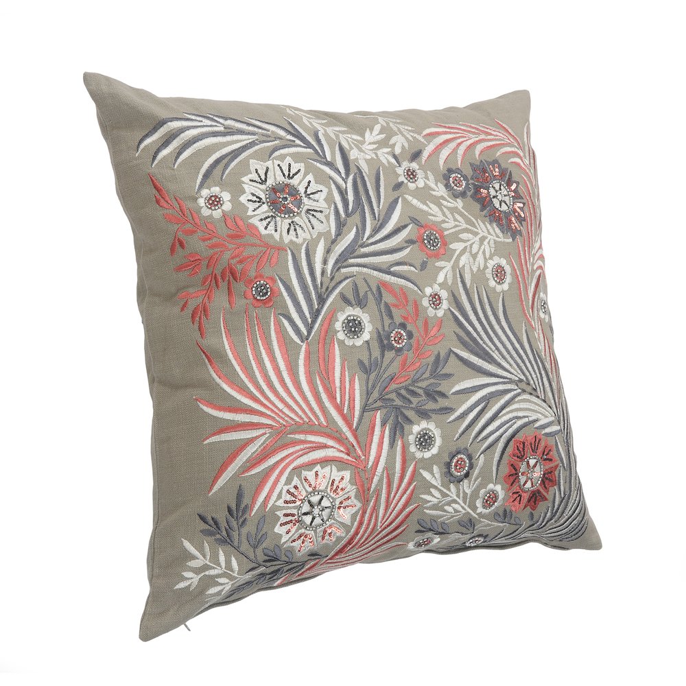 Multicolored Floral Garden Throw Pillow
