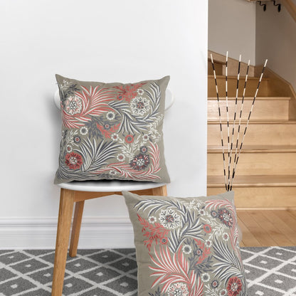 Multicolored Floral Garden Throw Pillow