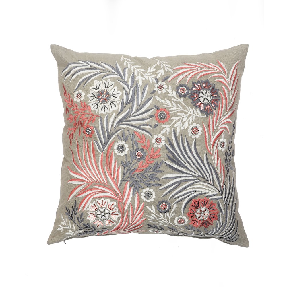 Multicolored Floral Garden Throw Pillow