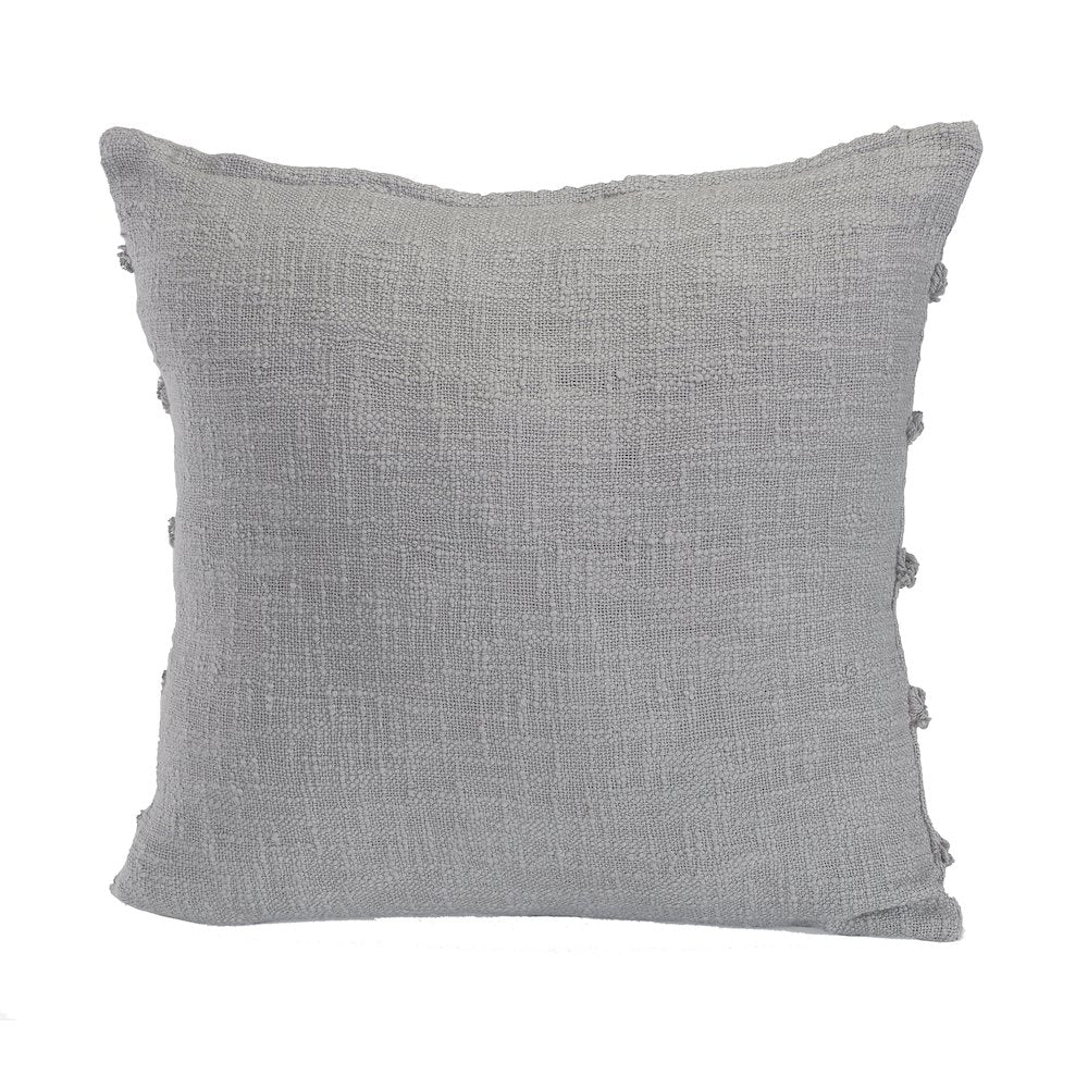 Ox Bay Gray Solid All-Natural Cotton  Pillow Cover