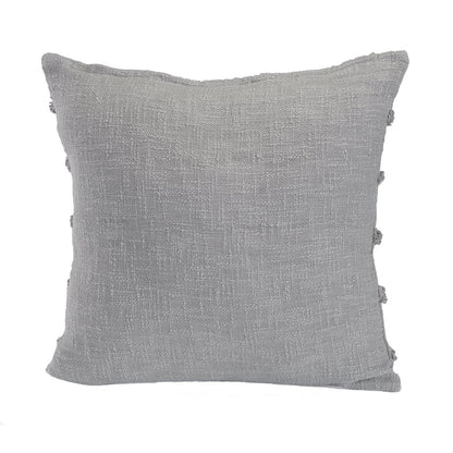 Ox Bay Gray Solid All-Natural Cotton  Pillow Cover