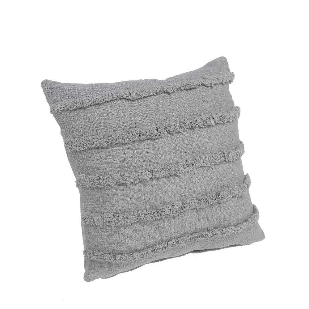 Ox Bay Gray Solid All-Natural Cotton  Pillow Cover