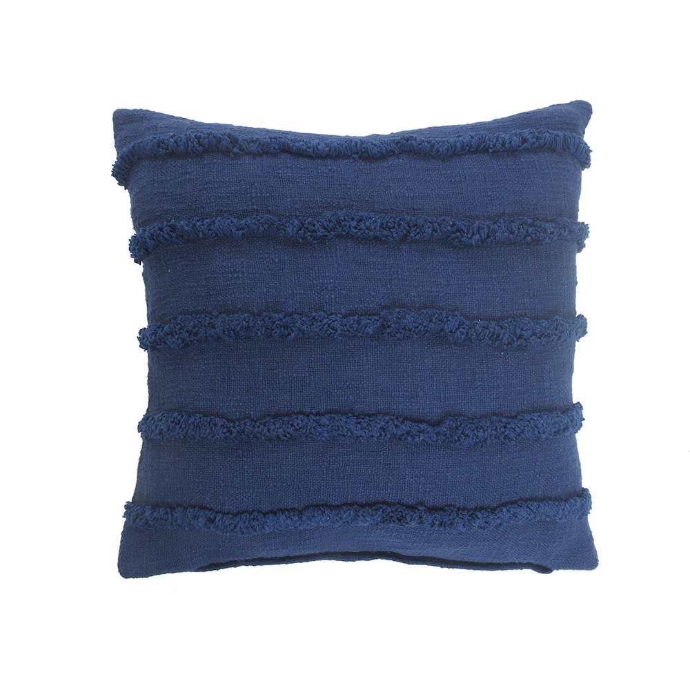 Ox Bay Deep Blue Solid All-Natural Cotton  Pillow Cover