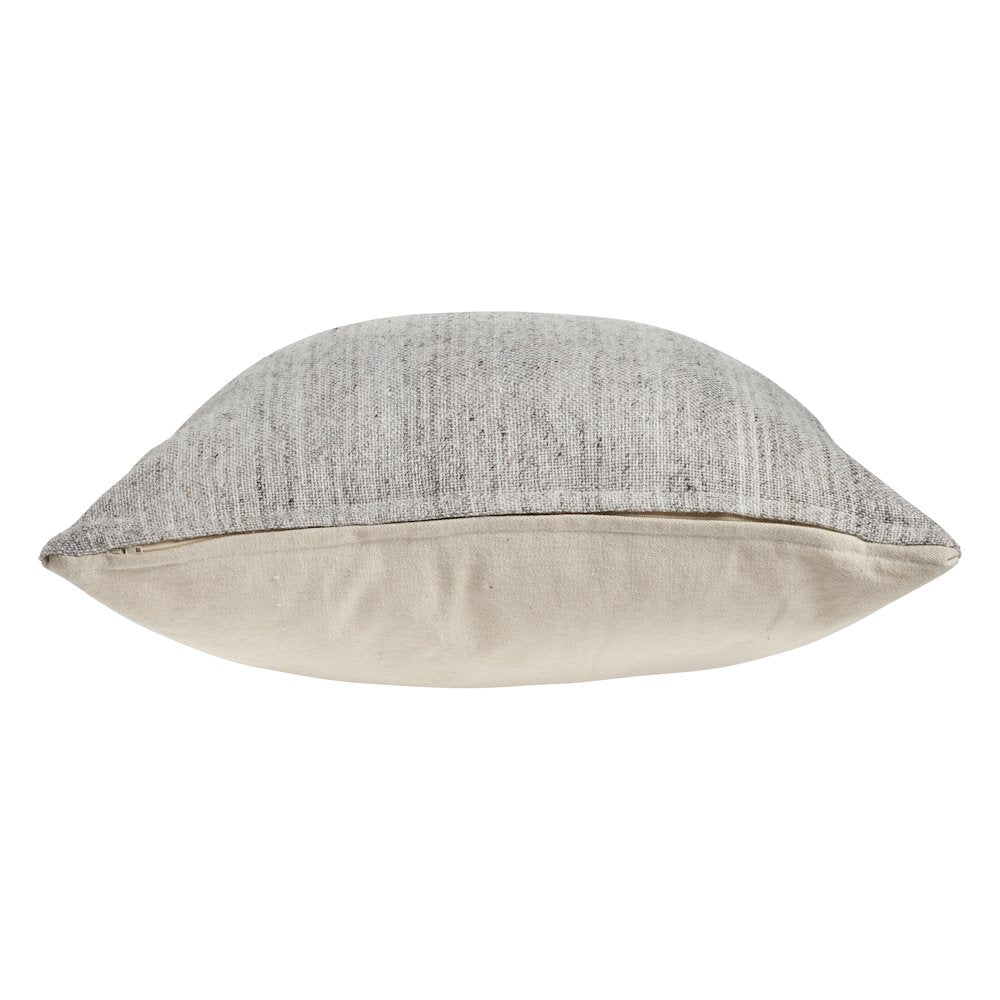 Ox Bay Hand-stitched Gray Solid Cotton Blend Pillow Cover