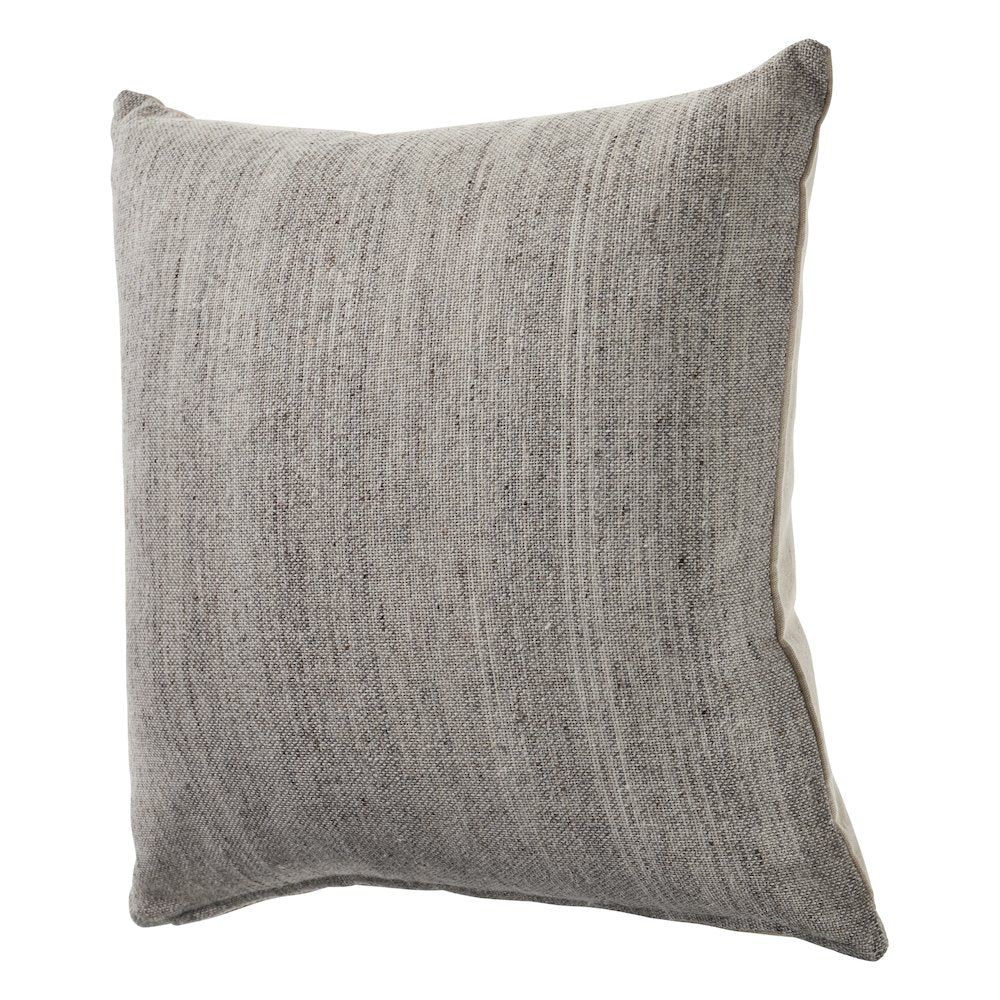Ox Bay Hand-stitched Gray Solid Cotton Blend Pillow Cover