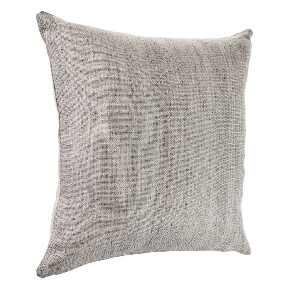 Ox Bay Hand-stitched Gray Solid Cotton Blend Pillow Cover