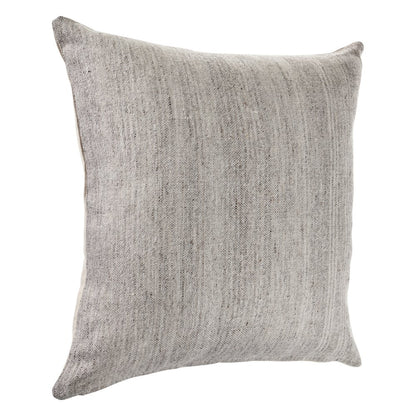 Ox Bay Hand-stitched Gray Solid Cotton Blend Pillow Cover