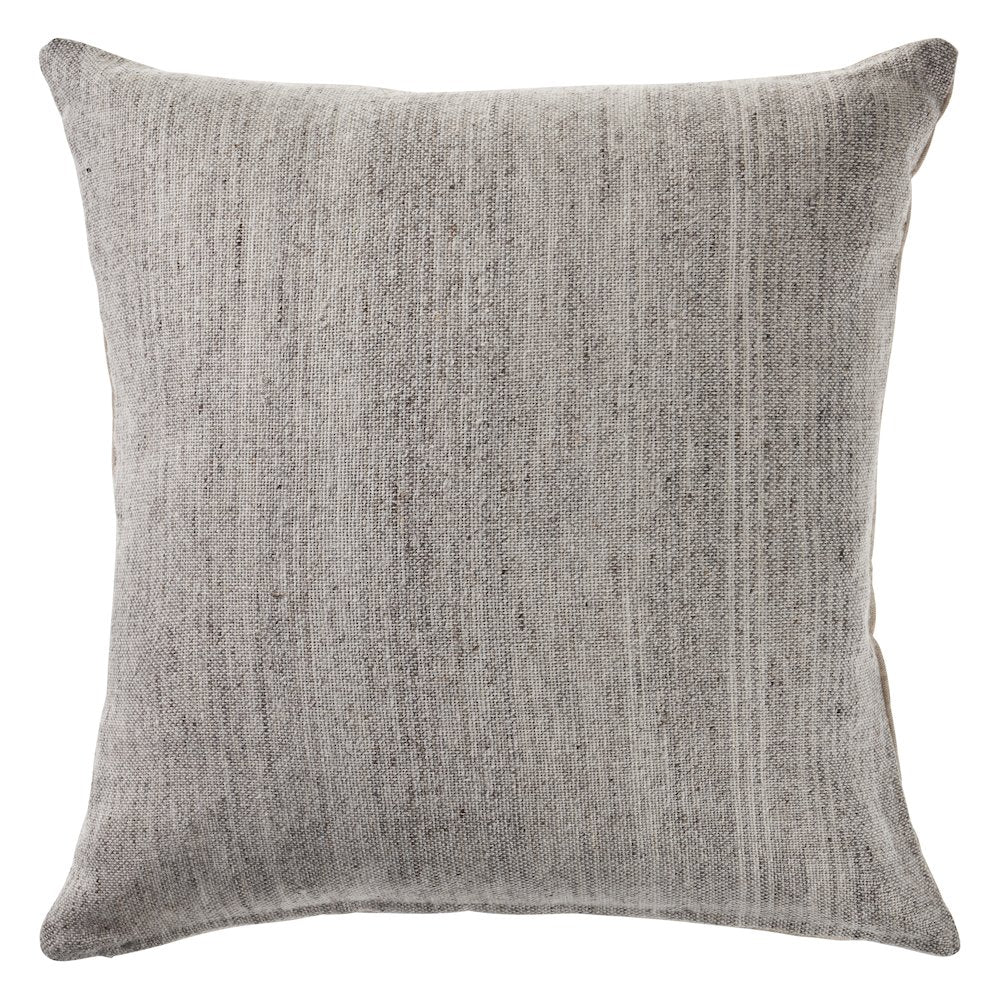 Ox Bay Hand-stitched Gray Solid Cotton Blend Pillow Cover
