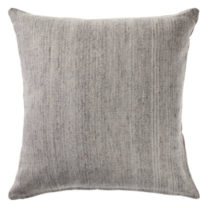 Ox Bay Hand-stitched Gray Solid Cotton Blend Pillow Cover