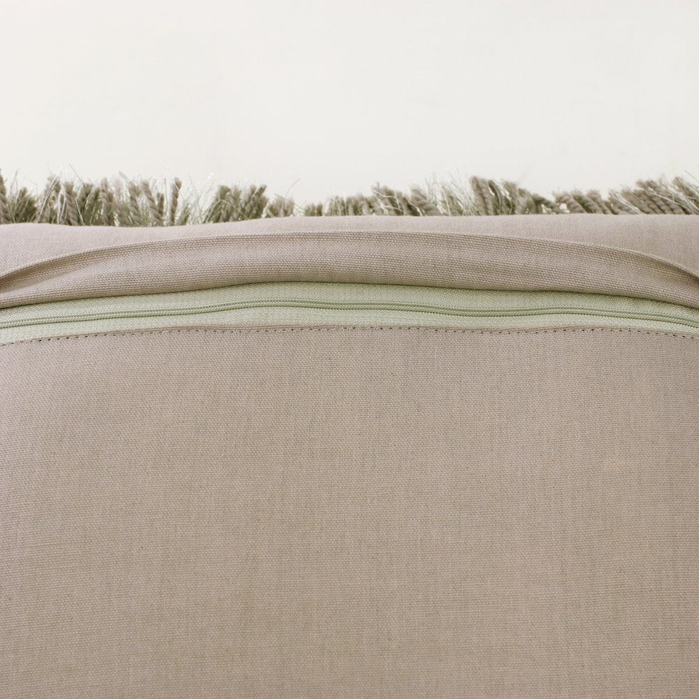 Taupe Shag Throw Pillow