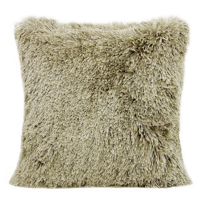 Taupe Shag Throw Pillow