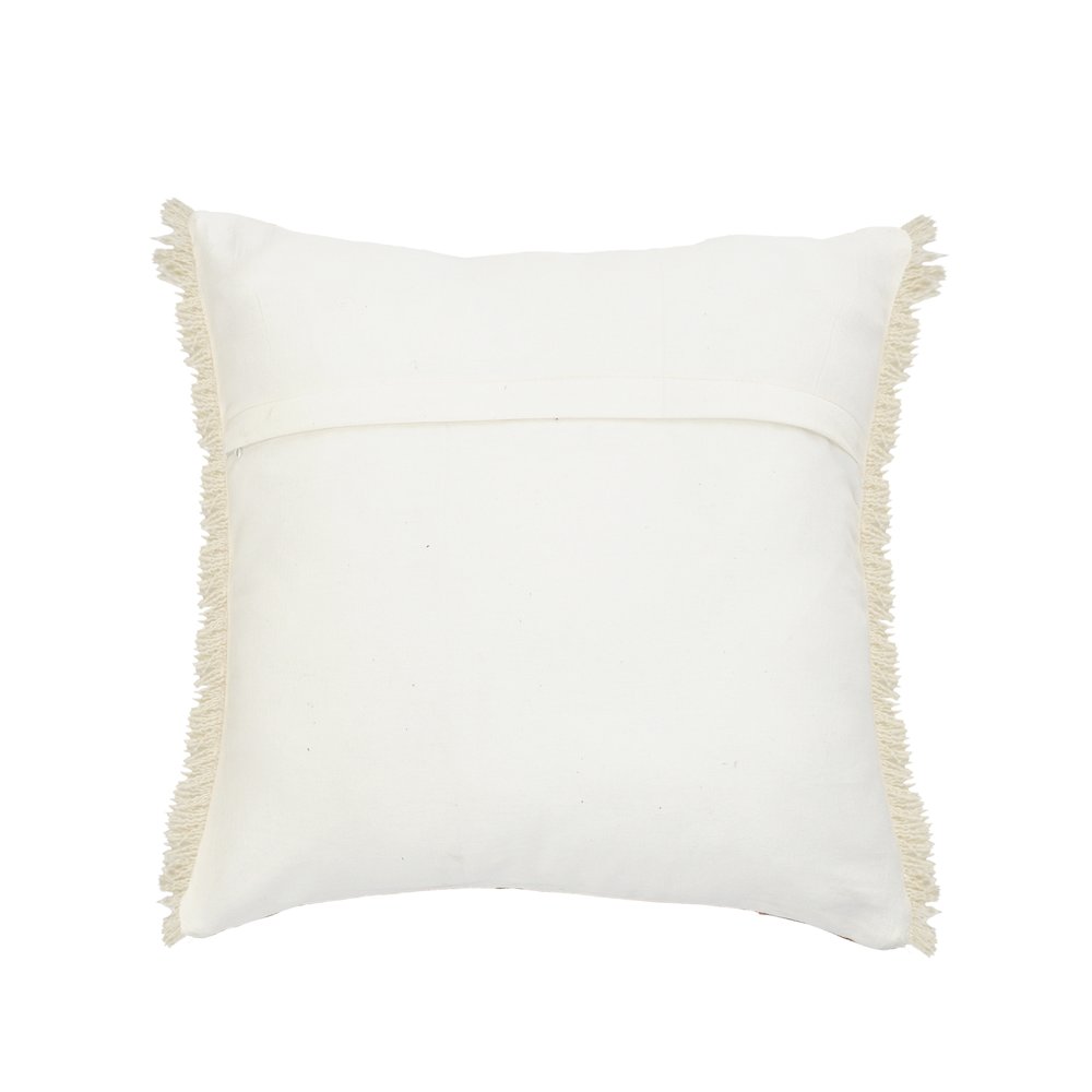 Charcoal Gray Solid Fringed Throw Pillow