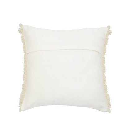 Charcoal Gray Solid Fringed Throw Pillow