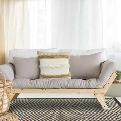 Textured and Geometric Natural Throw Pillow