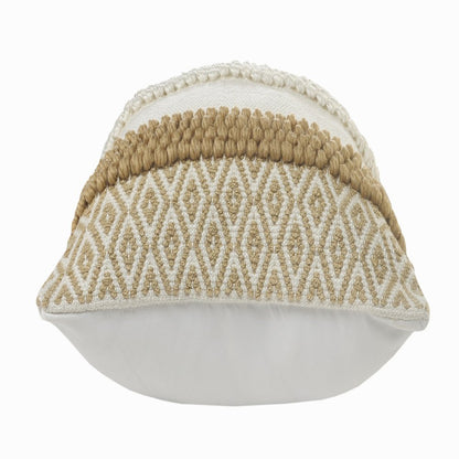 Textured and Geometric Natural Throw Pillow