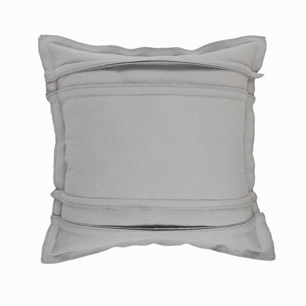Solid Textured Straps Throw Pillow