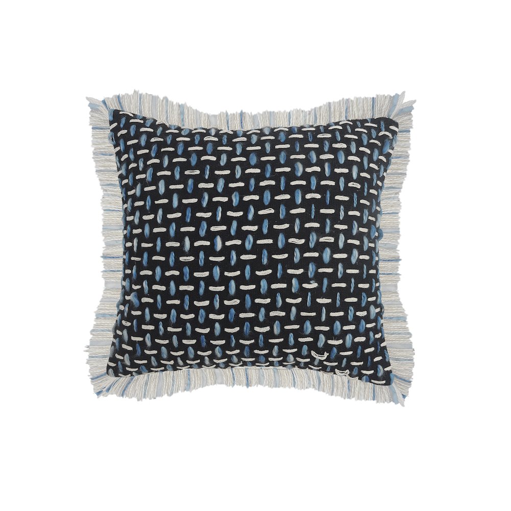 Modern Interwoven Throw Pillow with Fringe