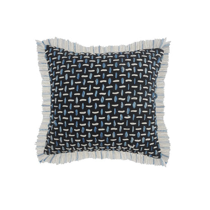 Modern Interwoven Throw Pillow with Fringe