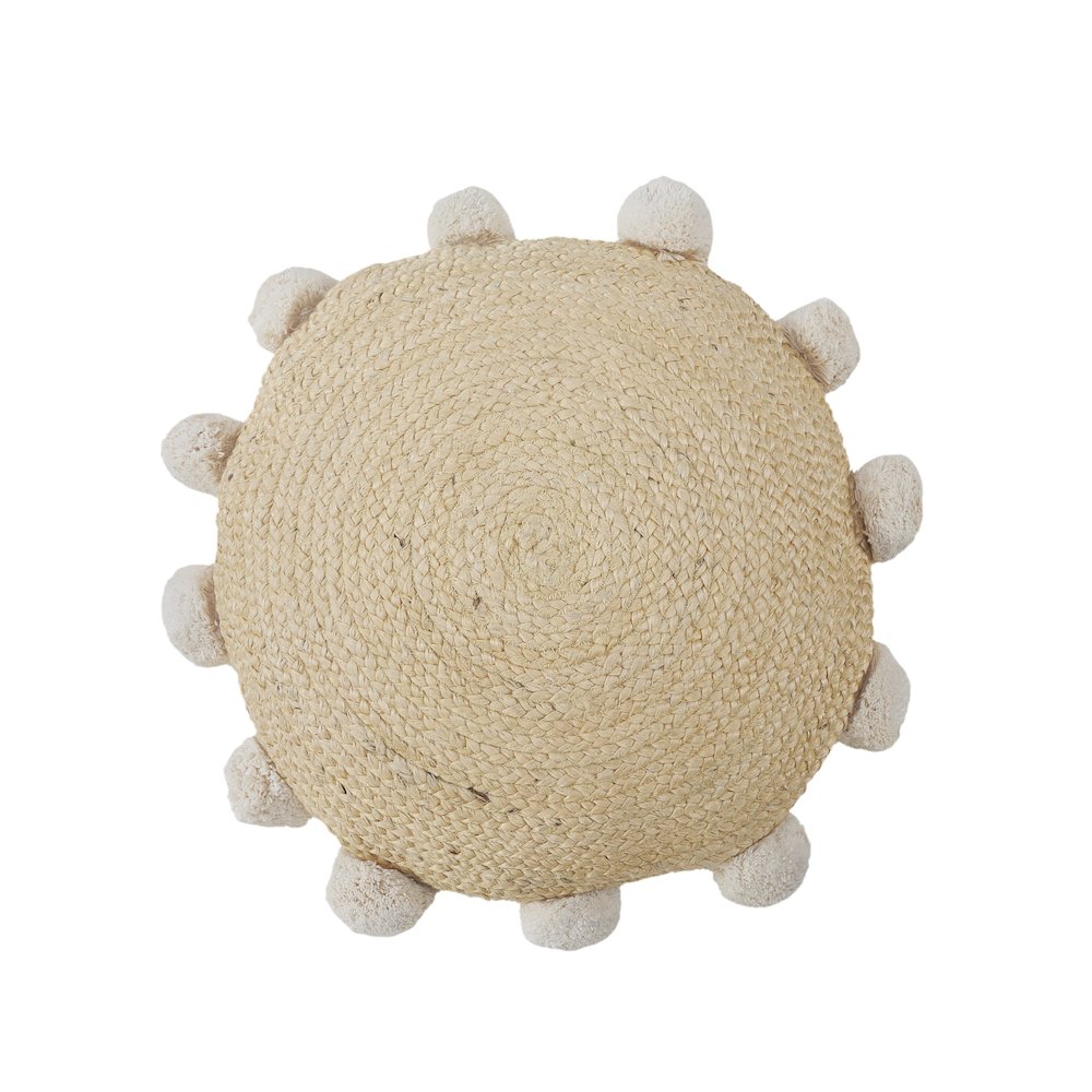 Ox Bay Hand-Woven Tan Solid All-Natural Jute Pillow Cover