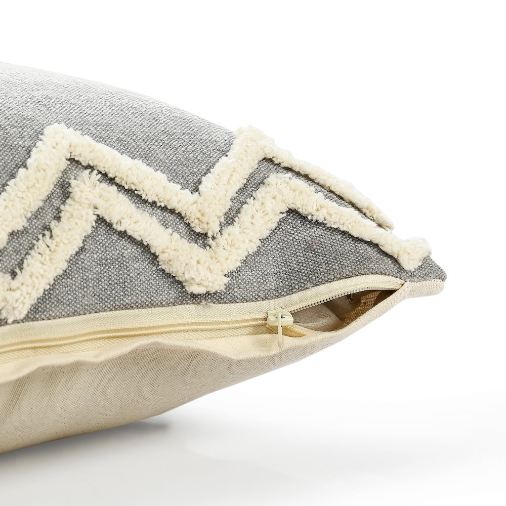 Evette Rios Rory Soft Chevron Bordered Lumbar Throw Pillow