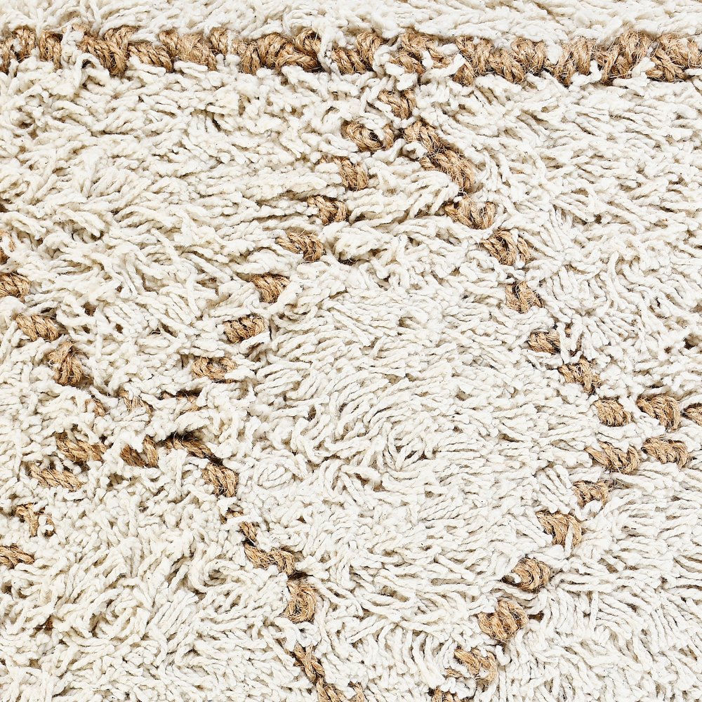 Ox Bay Hand-Woven White/Brown Diamond Cotton Blend Pillow Cover