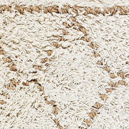Ox Bay Hand-Woven White/Brown Diamond Cotton Blend Pillow Cover