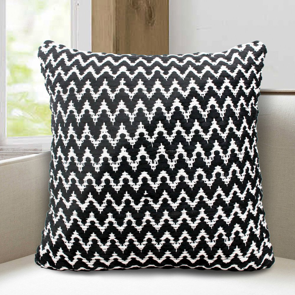Evette Rios Modern Motif Chevron Handwoven Cotton Blend Throw Pillow