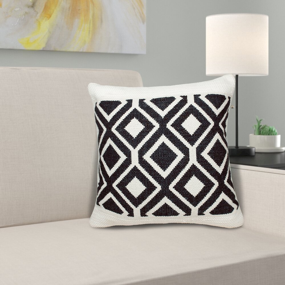 Evette Rios Mindy Geometric Diamond Cotton Blend Throw Pillow, Square