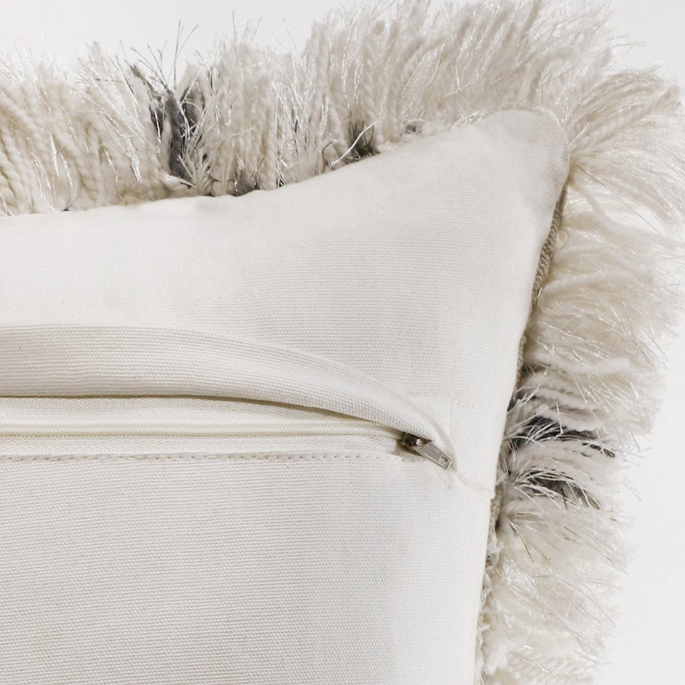 Soft Shag Diamond Criss Cross Lumbar Throw Pillow