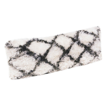 Soft Shag Diamond Criss Cross Lumbar Throw Pillow
