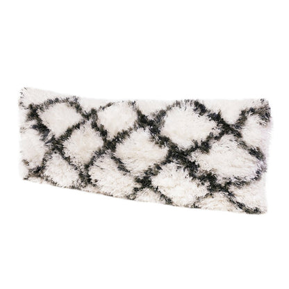 Soft Shag Diamond Criss Cross Lumbar Throw Pillow