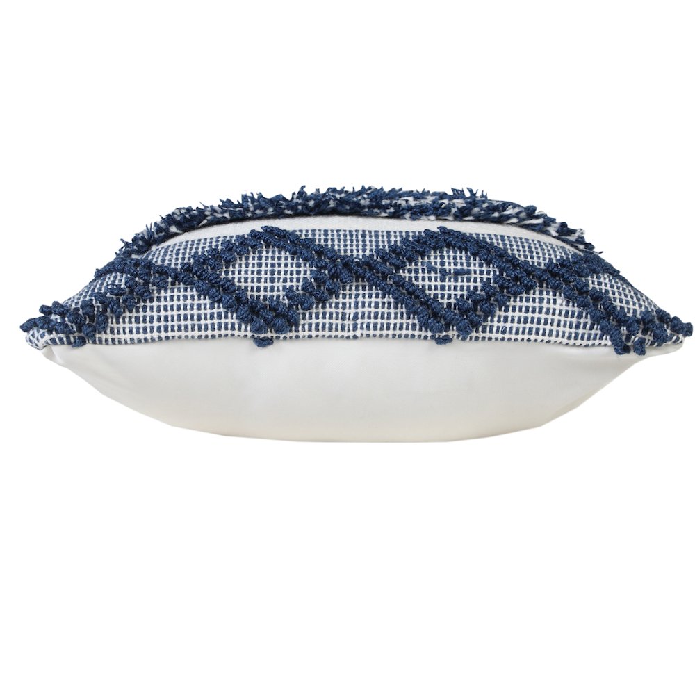 Ox Bay Hand-Woven Blue/White Stripe Resistant Polyester Pillow Cover