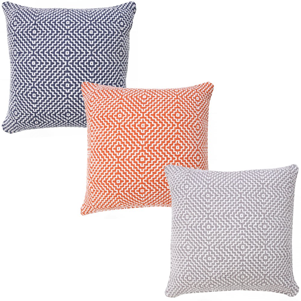 Diamond Delight Woven Geometric Throw Pillow