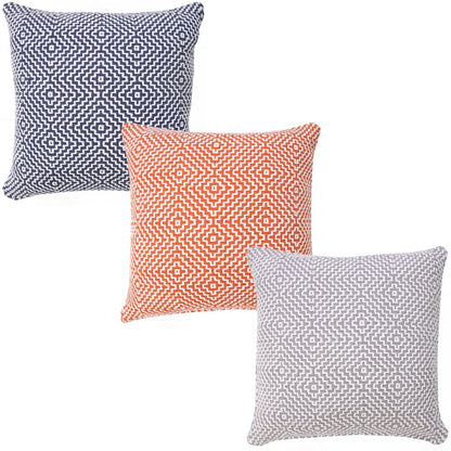 Diamond Delight Woven Geometric Throw Pillow