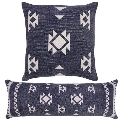 Southwestern Decorative Denim Geometric Throw Pillow