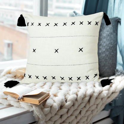 Bohemian Basics Textured Diamond Embroidered Throw Pillow